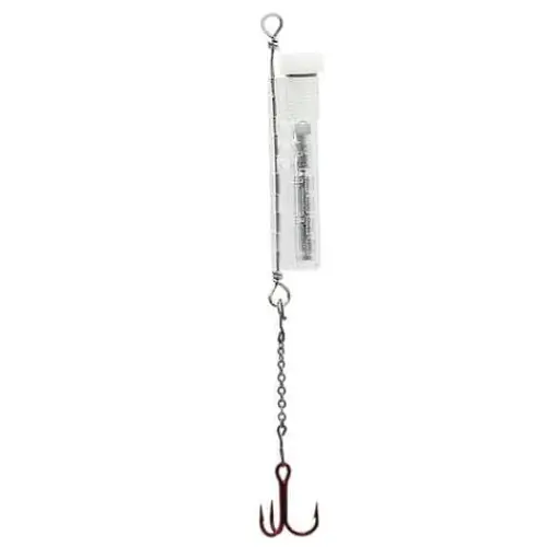 Fish Daddy Jig-Flare Dropper Spoon, White LED VMC Treble Hook Ice Fishing | Color: