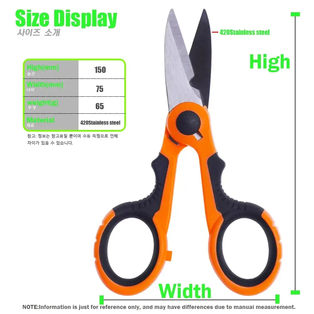 Fishing Scissors – 420 Stainless Steel with Tungsten Carbide Cutters & Rubber Handle (Orange) | Color: Orange - Fly