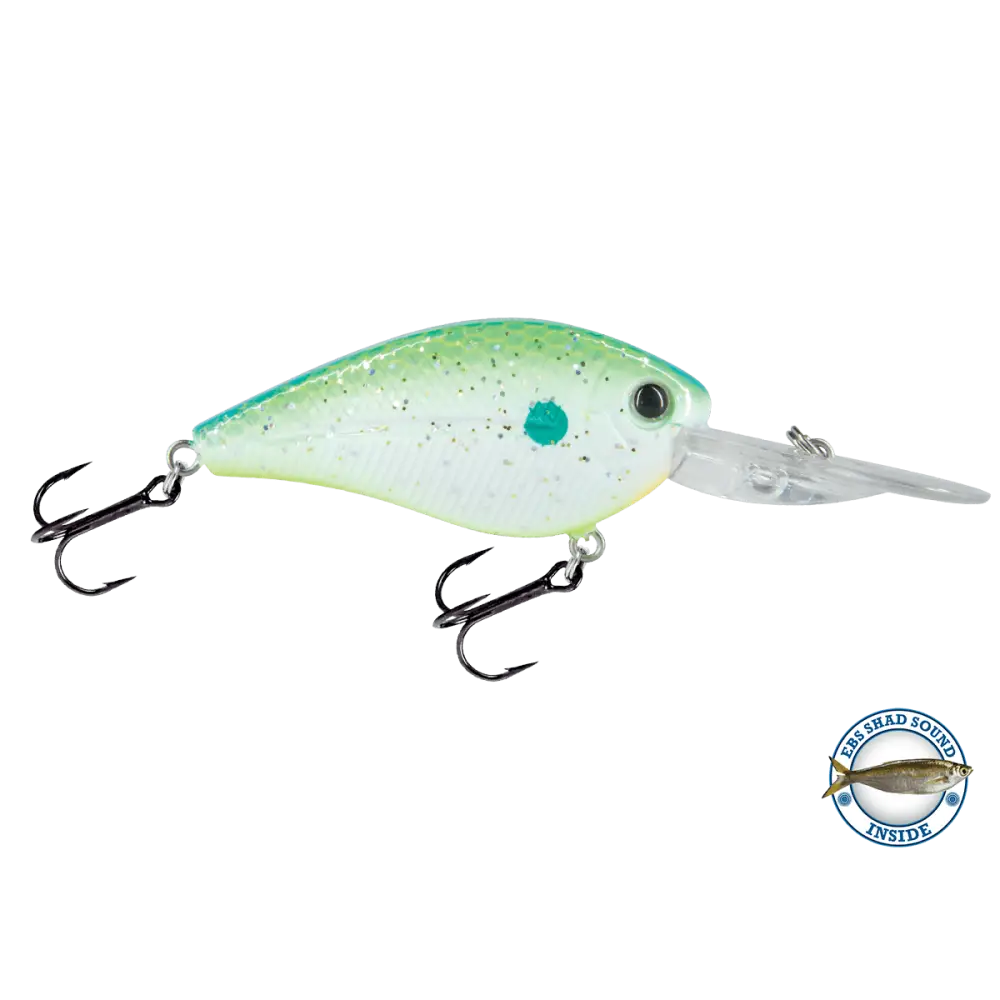 FlatMaster Flat-Sided Crankbait for Cold Water Bass & Walleye – EBS Sound Technology | Color: Chartreuse Shad