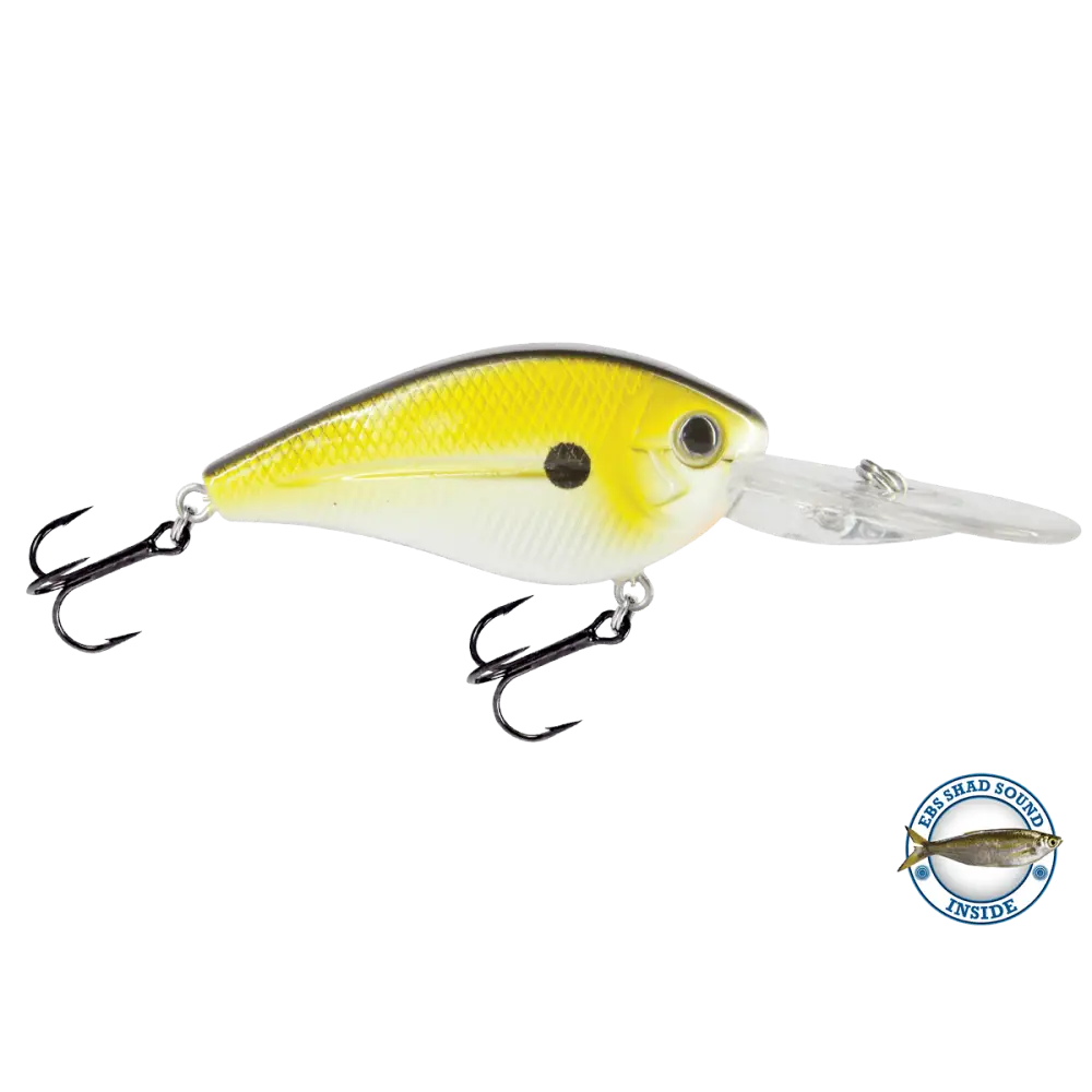 FlatMaster Flat-Sided Crankbait for Cold Water Bass & Walleye – EBS Sound Technology | Color: Chartreuse Shad