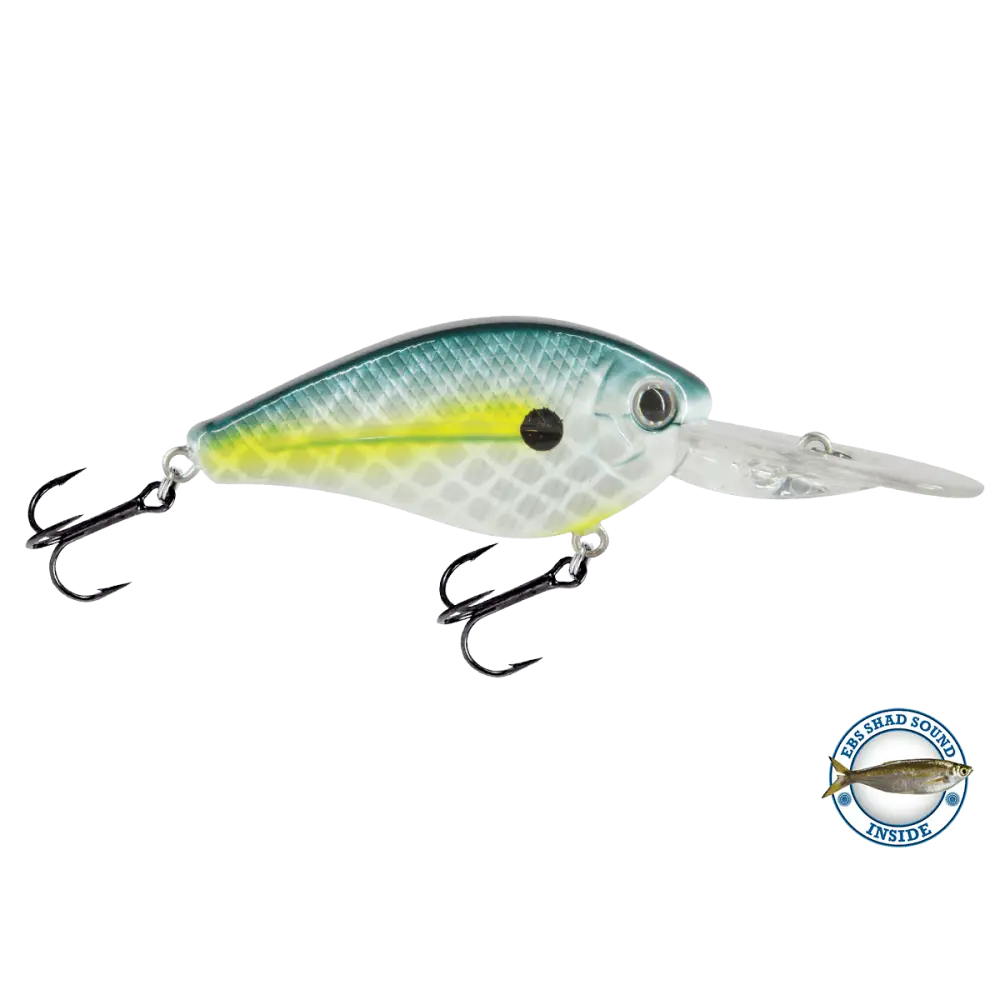 FlatMaster Flat-Sided Crankbait for Cold Water Bass & Walleye – EBS Sound Technology | Color: Chartreuse Shad