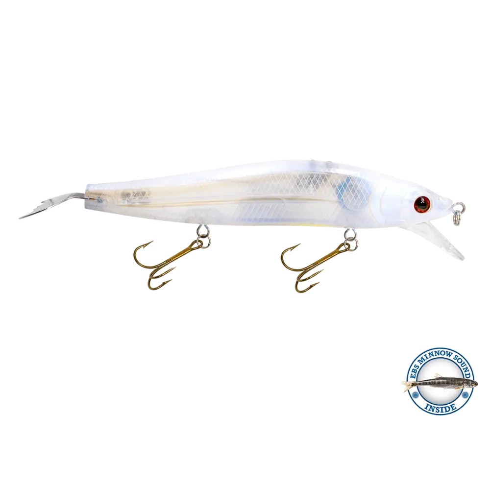 Flipper 10’’ Dive & Rise Jerkbait / Crankbait / Trolling Lure – EBS Sound + Rattles | Color Sound: Blue Pearl / Minnow