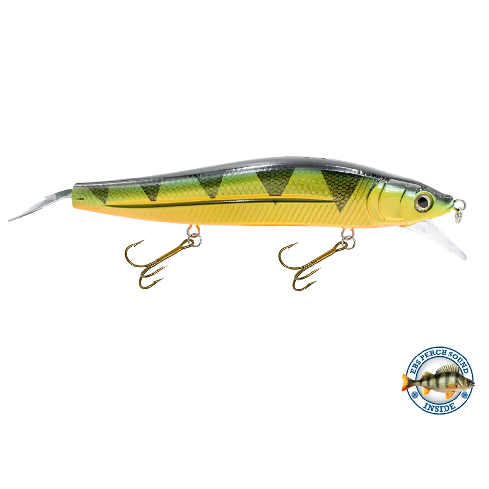 Flipper 10’’ Dive & Rise Jerkbait / Crankbait / Trolling Lure – EBS Sound + Rattles | Color Sound: Blue Pearl / Minnow