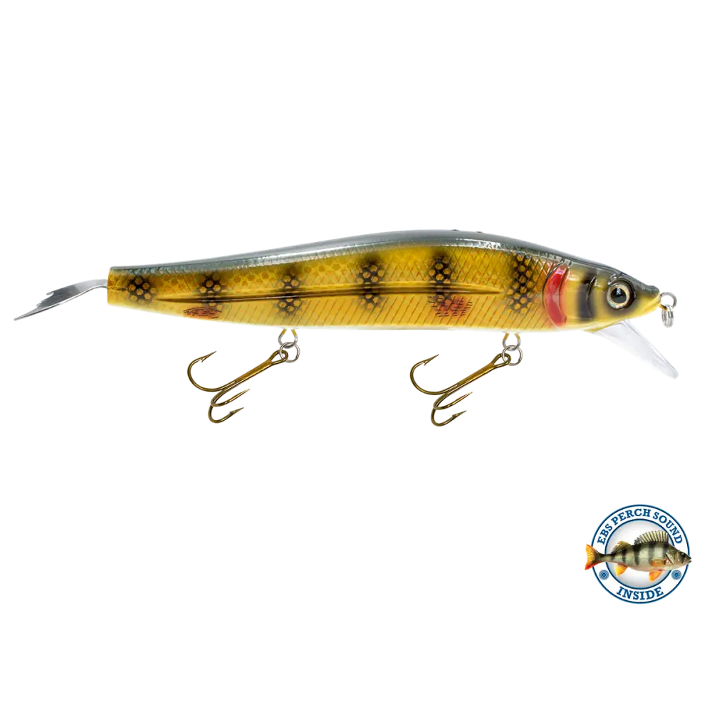 Flipper Slow Rise 125G Jerkbait 10’’ – Dive & with Crankbait Lip EBS Sound | Color Sound: Blue Shiner / Perch Lucky