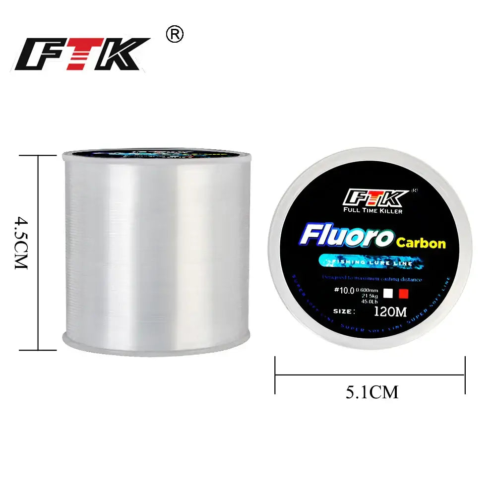 Fluorocarbon Coated Fishing Line – 120m (4–45 lb 0.14–0.60mm) | Color: white | Number: 0.20mm-7.15LB 0.60mm-45LB