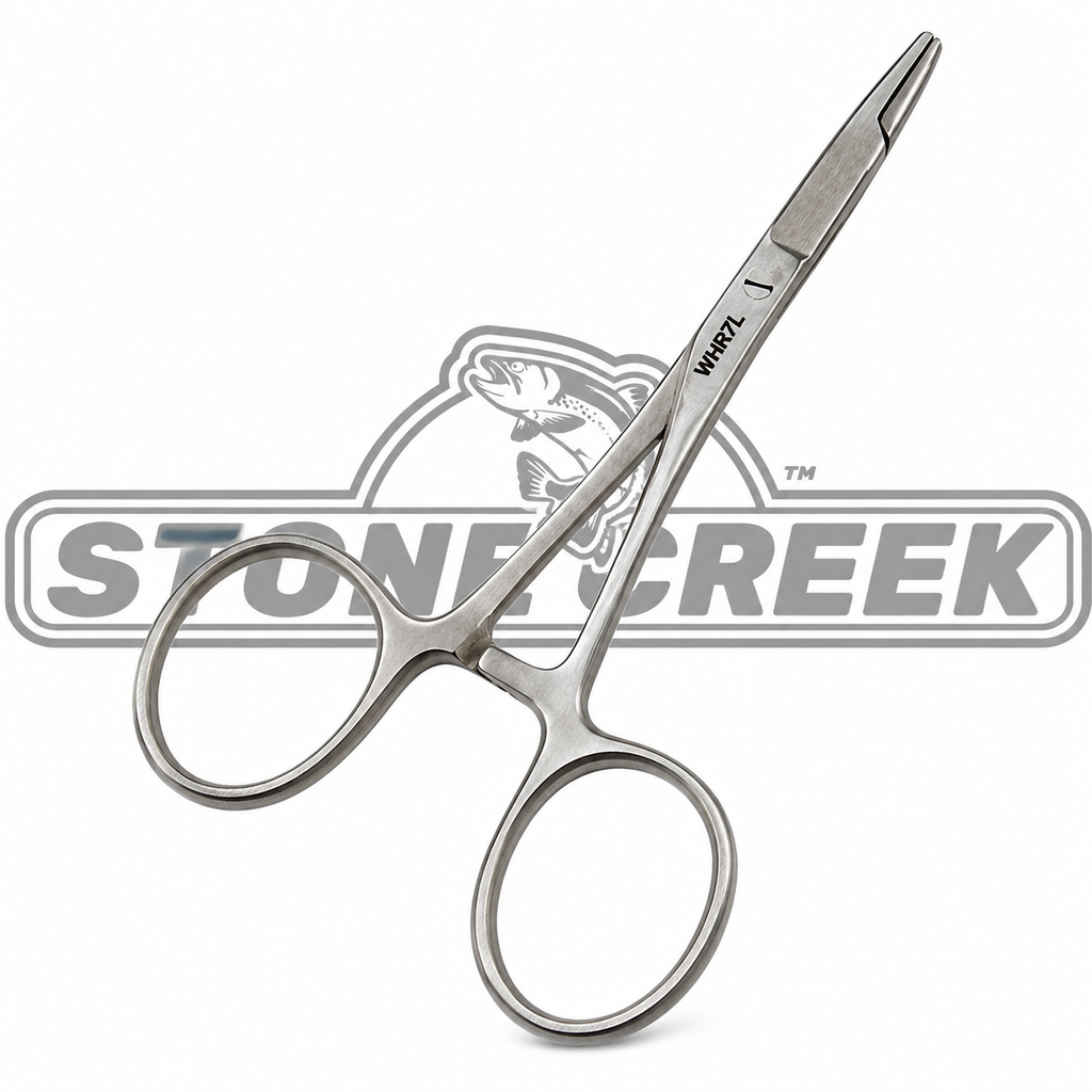 Forceps - Large Loop - 5.5’’ | Color: Black Gold Matte | Jaw Shape: Curved Straight - Fishing Hook Removal Tools