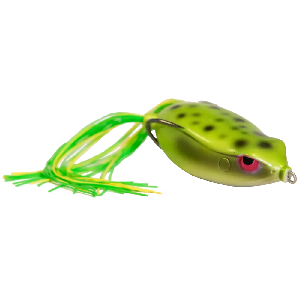 Freddy B 2.8’’ Hollow Body Frog Lure for Bass – EBS Sound | First with Real Sounds | Color: Yellow Black White Green