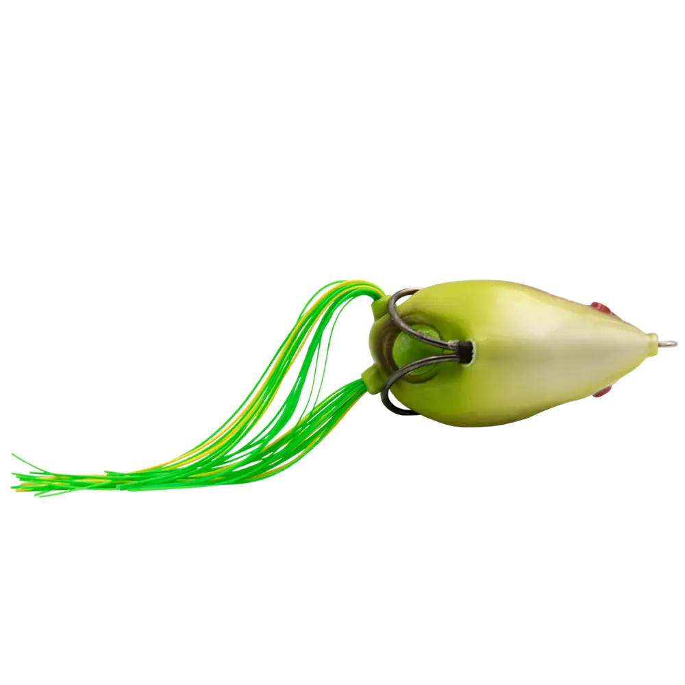 Freddy B 2.8’’ Hollow Body Frog Lure for Bass – EBS Sound | First with Real Sounds | Color: Yellow Black White Green