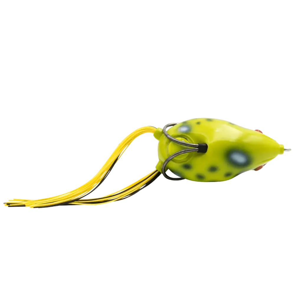 Freddy B 2.8’’ Hollow Body Frog Lure for Bass – EBS Sound | First with Real Sounds | Color: Yellow Black White Green