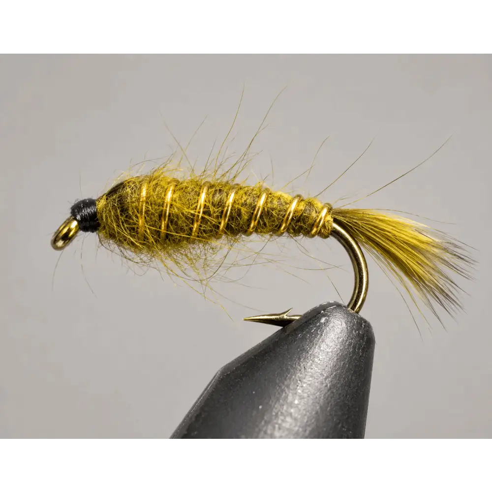 Gold Rib Hare’s Ear Nymph – Standard Flashback & Olive | Style: | Size: 08 10 12 14 16 18 20 - 3 Pack - Artificial
