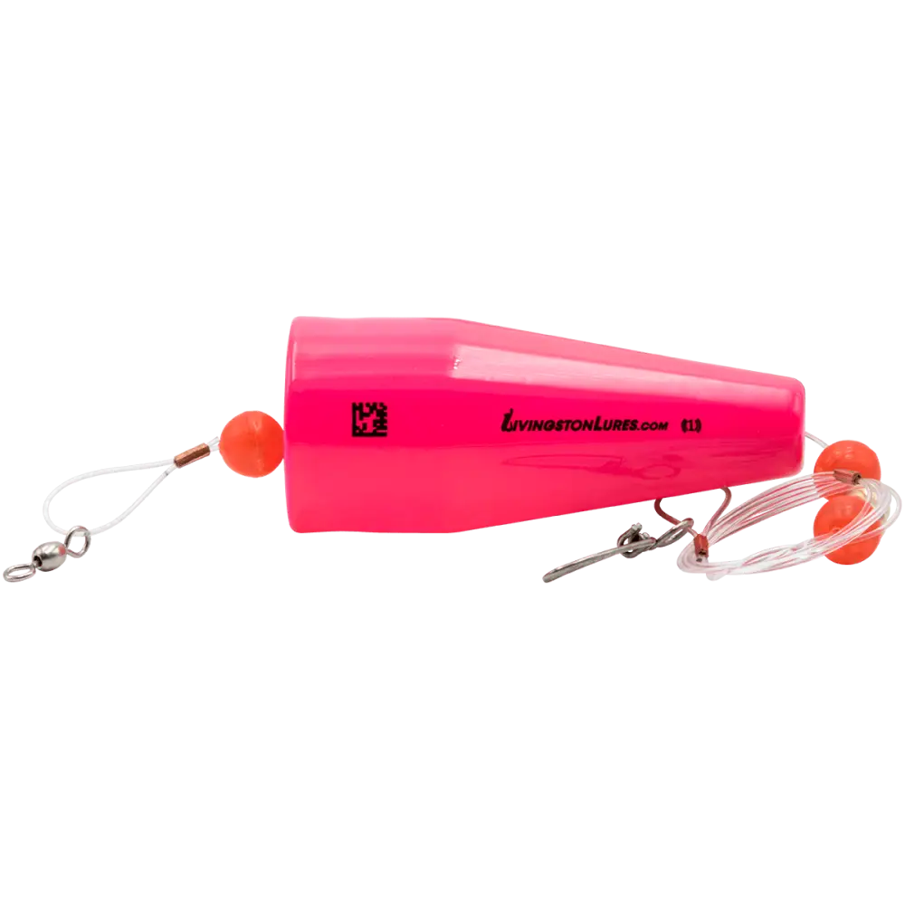 Grand Slam Popper 3’’ Topwater Fishing Float | Color: White Red Top Bright Orange Pink Charreuse Head Black Body