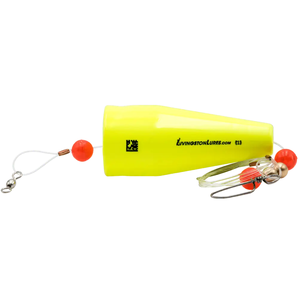 Grand Slam Popper 3’’ Topwater Fishing Float | Color: White Red Top Bright Orange Pink Charreuse Head Black Body