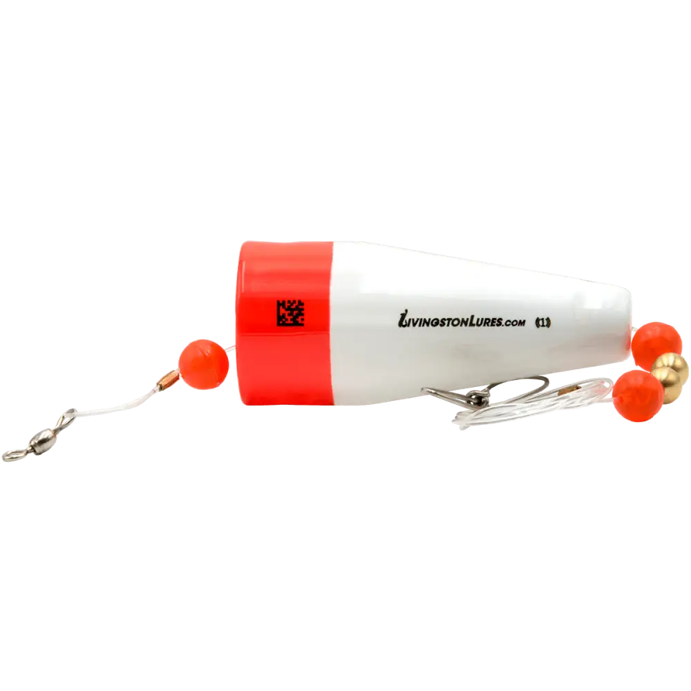 Grand Slam Popper 3’’ Topwater Fishing Float | Color: White Red Top Bright Orange Pink Charreuse Head Black Body
