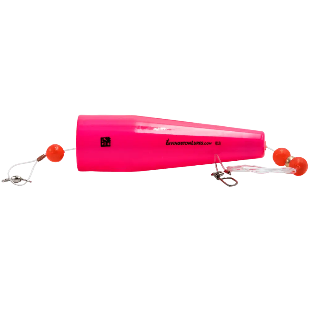 Grand Slam Popper 4’’ Topwater Fishing Float | Color: Bright Pink White Red Top Orange Charreuse Head Black Body