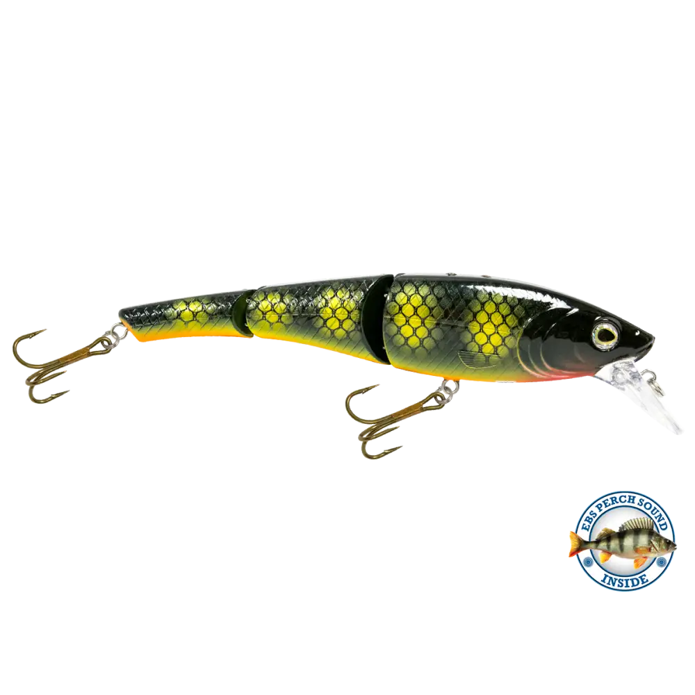 Head Hunter 6’’ Double-Jointed Swimbait – EBS Sound Technology | Color & Sound: Red Rover / Perch Fire / Green
