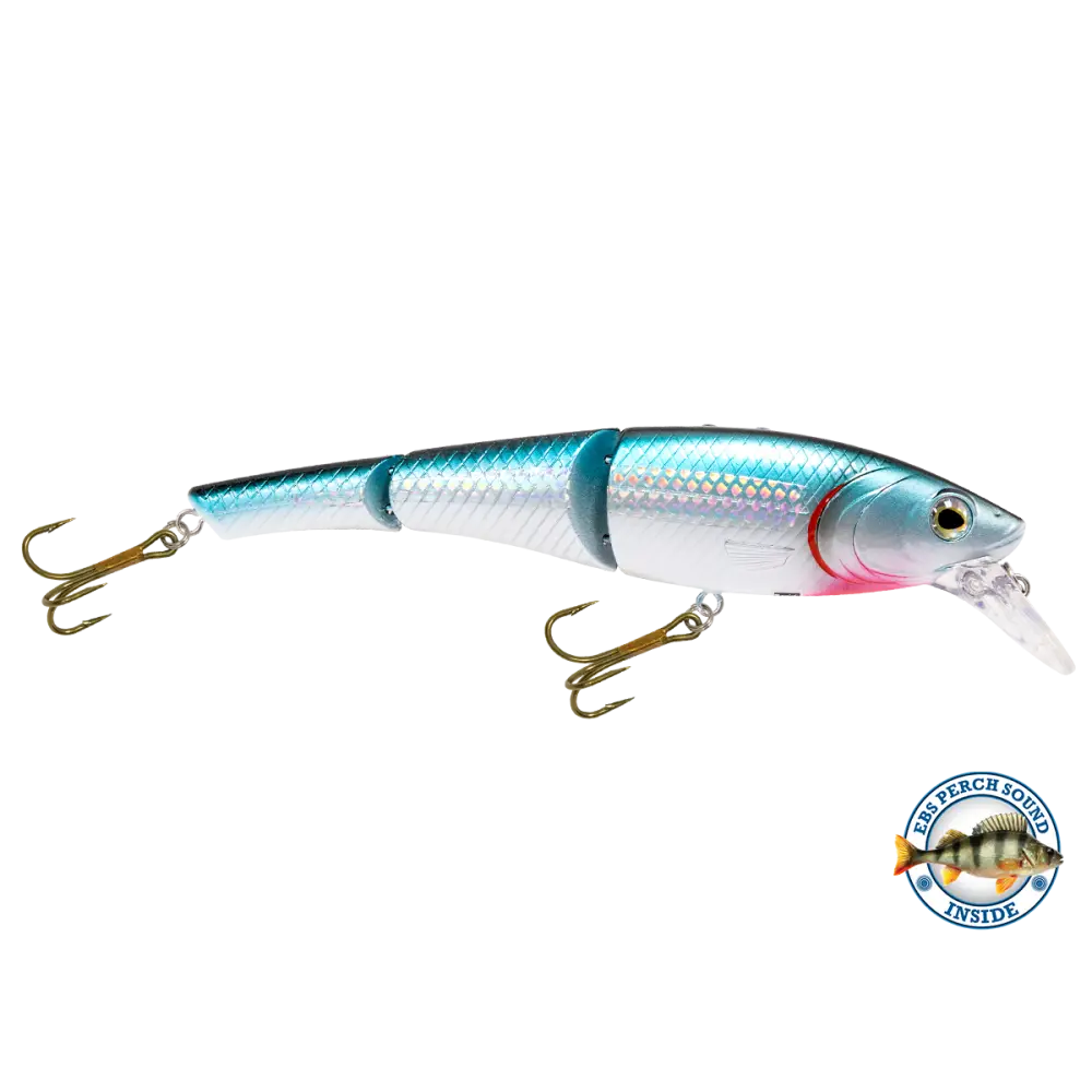 Head Hunter 6’’ Double-Jointed Swimbait – EBS Sound Technology | Color & Sound: Red Rover / Perch Fire / Green