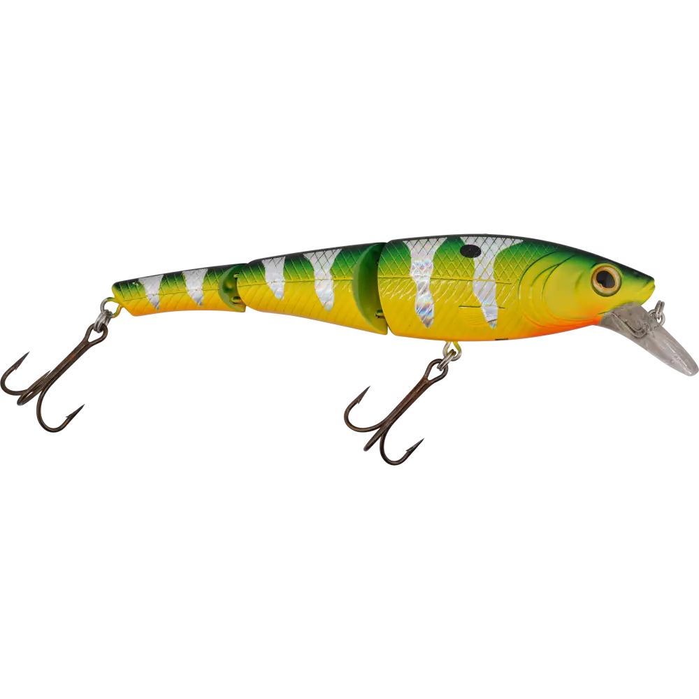 Head Hunter 8’’ Double-Jointed Swimbait for Musky & Pike – EBS Sound Technology | Color Sound: Green Perch / Fire / Red