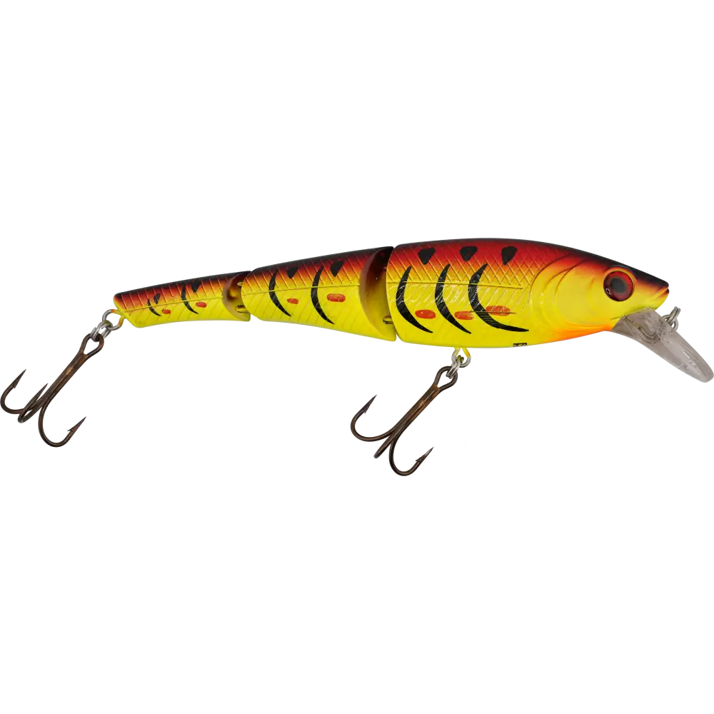 Head Hunter 8’’ Double-Jointed Swimbait for Musky & Pike – EBS Sound Technology | Color Sound: Green Perch / Fire / Red