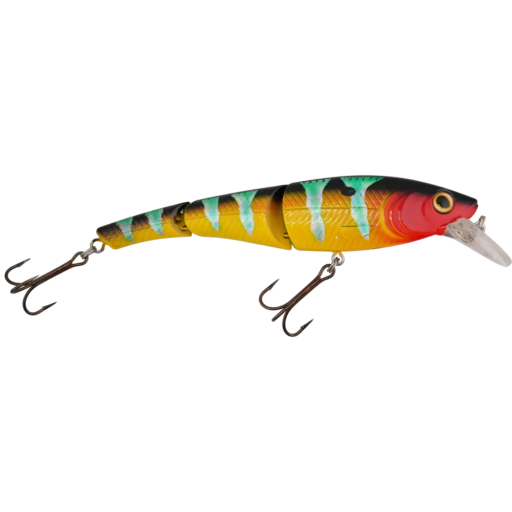 Head Hunter 8’’ Double-Jointed Swimbait for Musky & Pike – EBS Sound Technology | Color Sound: Green Perch / Fire / Red