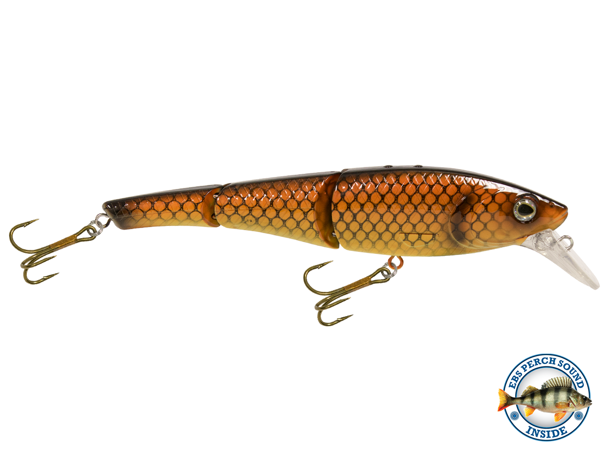 Head Hunter Magnum 10’’ Double-Jointed Trophy Swimbait – EBS Sound Technology | Color & Sound: Fire Perch / Green / Red