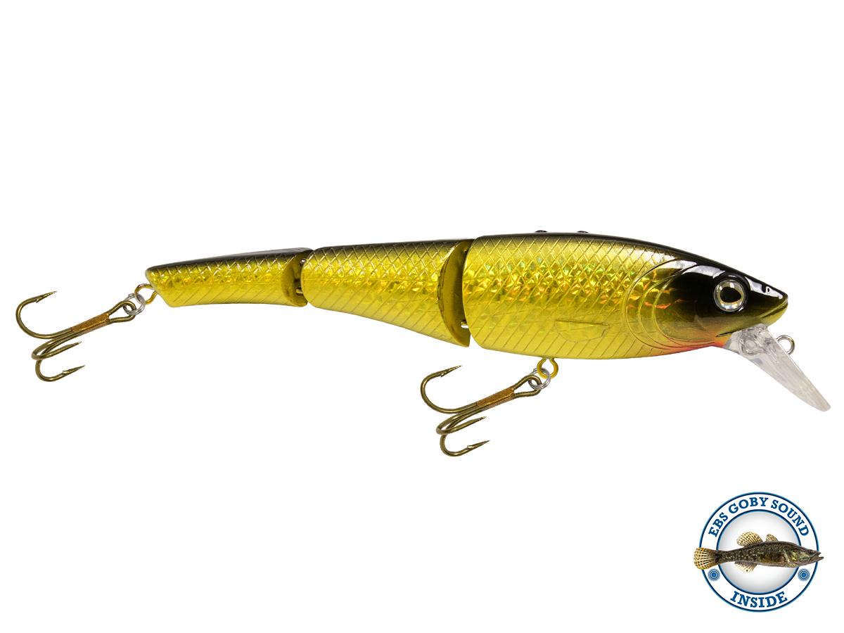 Head Hunter Magnum 10’’ Double-Jointed Trophy Swimbait – EBS Sound Technology | Color & Sound: Fire Perch / Green / Red
