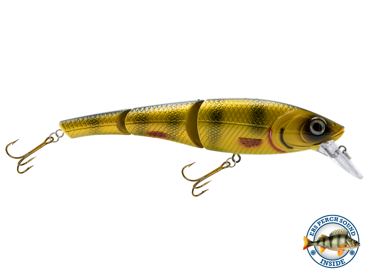 Head Hunter Magnum 10’’ Double-Jointed Trophy Swimbait – EBS Sound Technology | Color & Sound: Fire Perch / Green / Red
