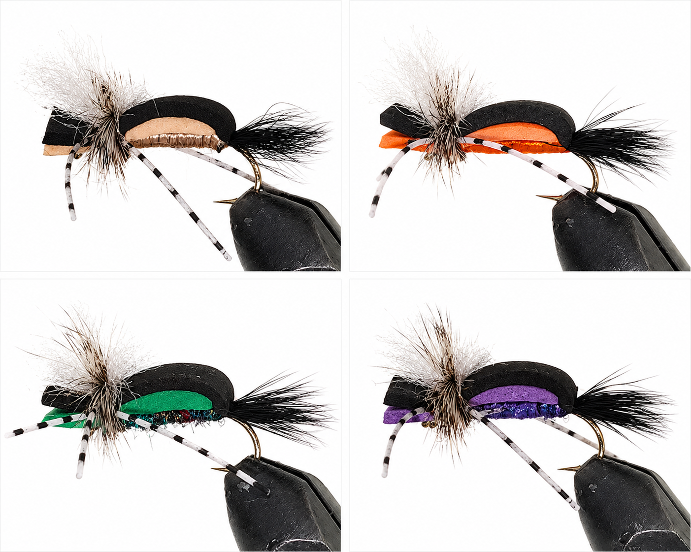 Hippie Stomper | Color: Green Orange Purple Tan | Size: 08 10 12 14 - Artificial Fishing Flies