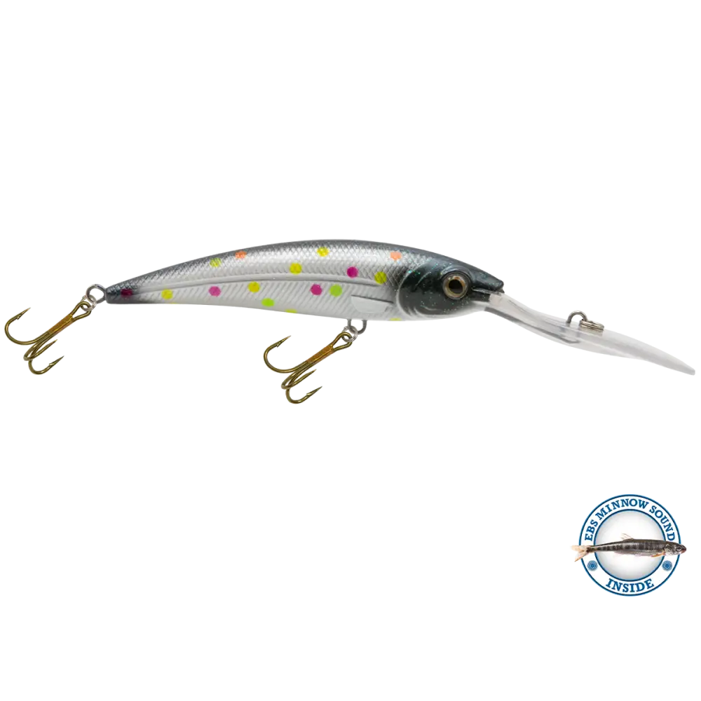 Interceptor Deep-Diving Crankbait for Musky & Pike – EBS Sound Technology | Color Sound: Blue Tiger / Minnow Candy Corn