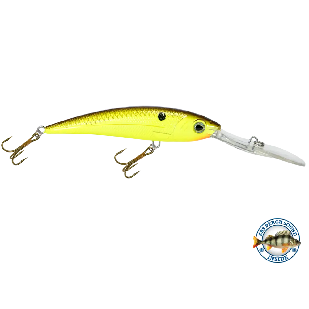Interceptor Deep-Diving Crankbait for Musky & Pike – EBS Sound Technology | Color Sound: Blue Tiger / Minnow Candy Corn