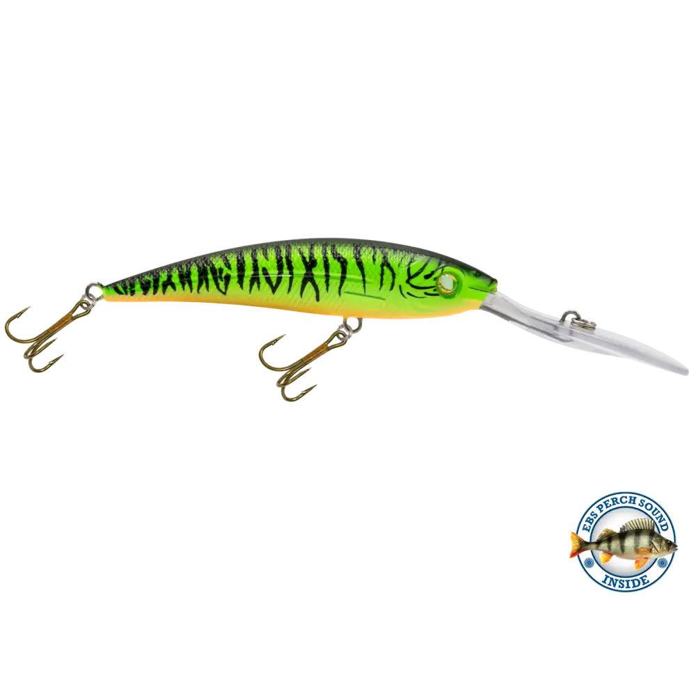 Interceptor Deep-Diving Crankbait for Musky & Pike – EBS Sound Technology | Color Sound: Blue Tiger / Minnow Candy Corn