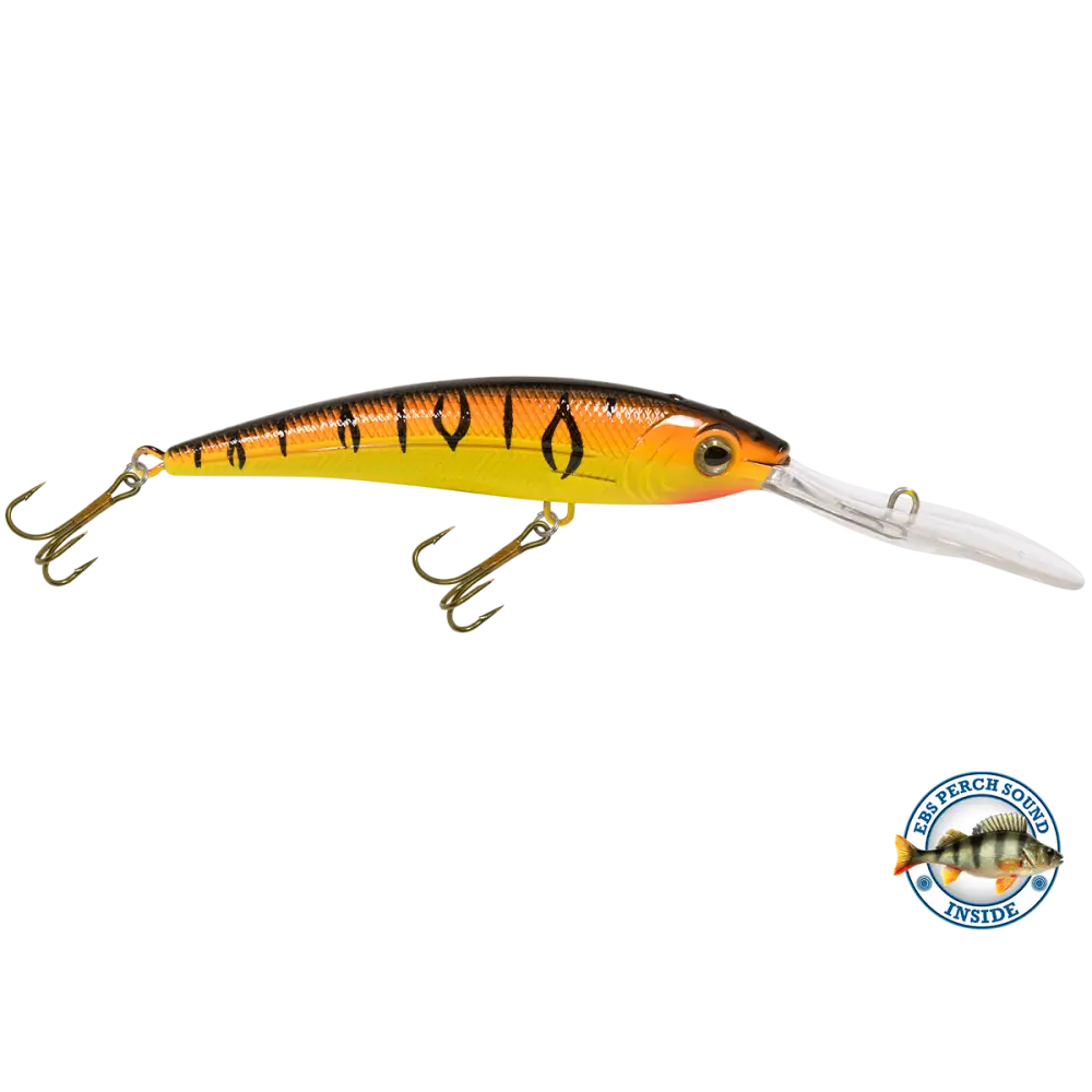 Interceptor Deep-Diving Crankbait for Musky & Pike – EBS Sound Technology | Color Sound: Blue Tiger / Minnow Candy Corn