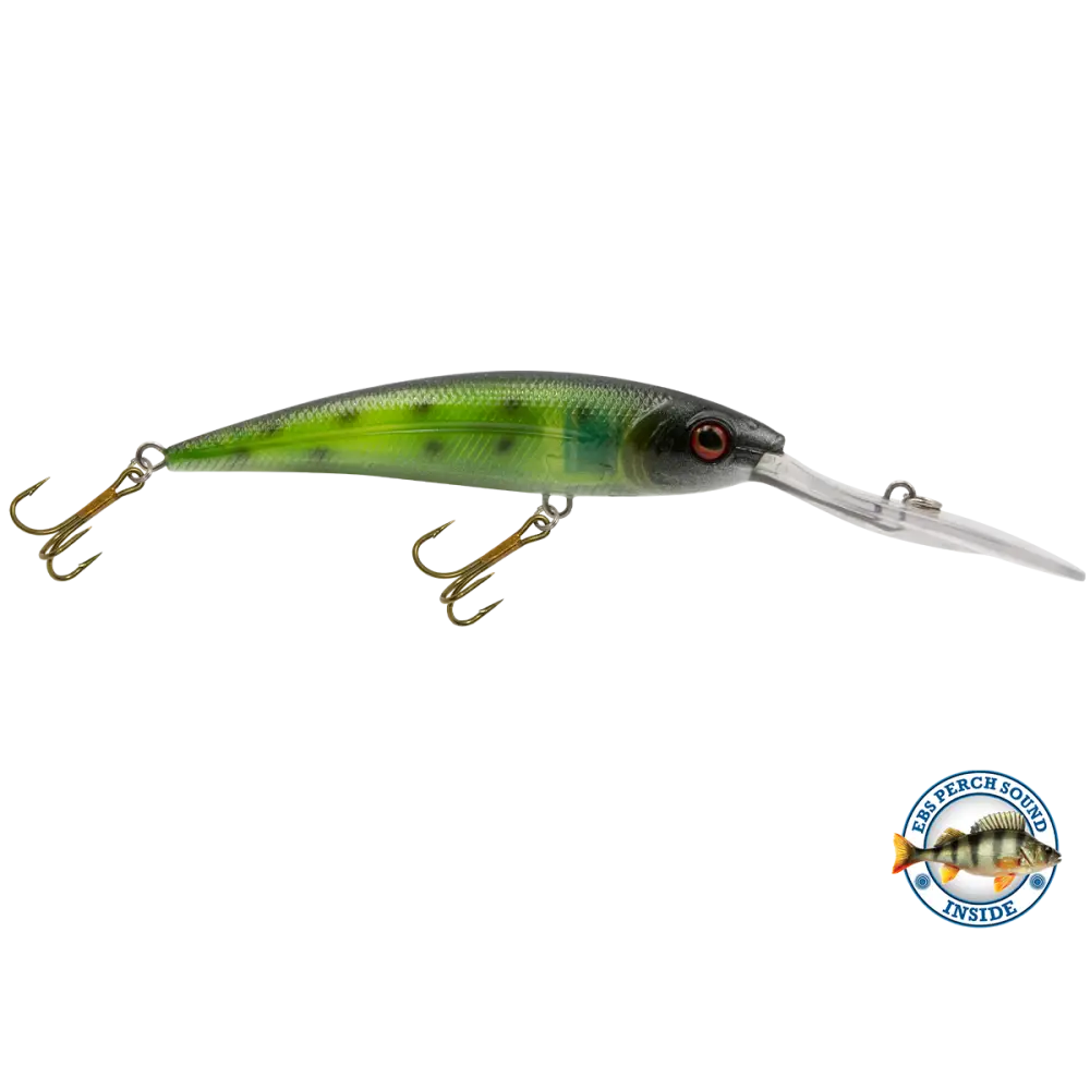 Interceptor Deep-Diving Crankbait for Musky & Pike – EBS Sound Technology | Color Sound: Blue Tiger / Minnow Candy Corn
