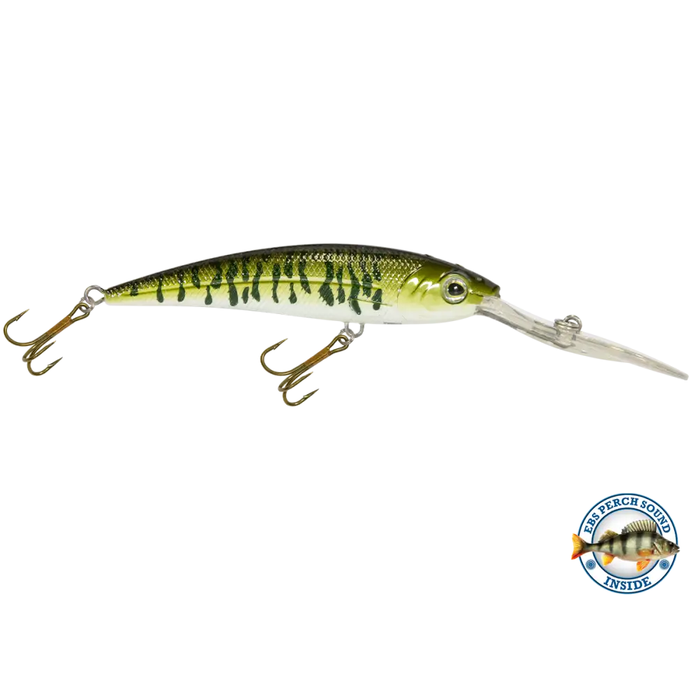 Interceptor Deep-Diving Crankbait for Musky & Pike – EBS Sound Technology | Color Sound: Blue Tiger / Minnow Candy Corn