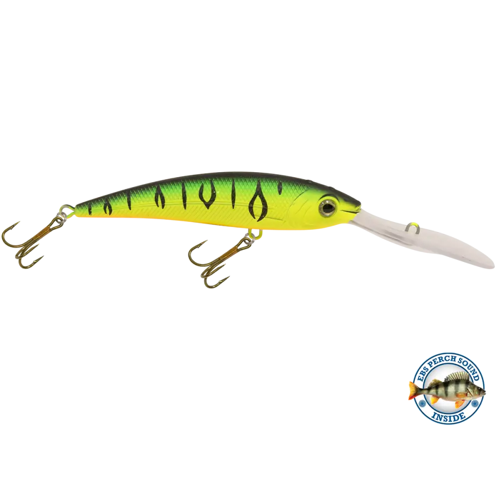 Interceptor Deep-Diving Crankbait for Musky & Pike – EBS Sound Technology | Color Sound: Blue Tiger / Minnow Candy Corn