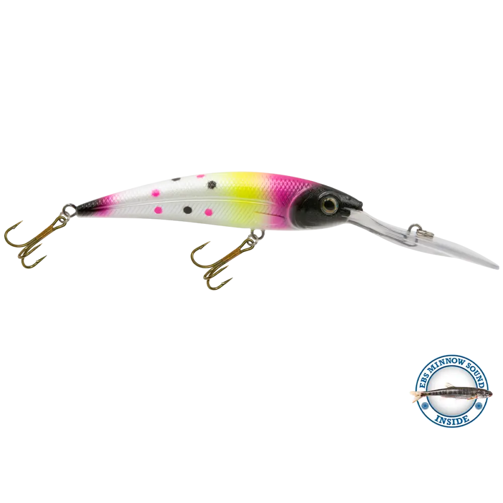 Interceptor Deep-Diving Crankbait for Musky & Pike – EBS Sound Technology | Color Sound: Blue Tiger / Minnow Candy Corn