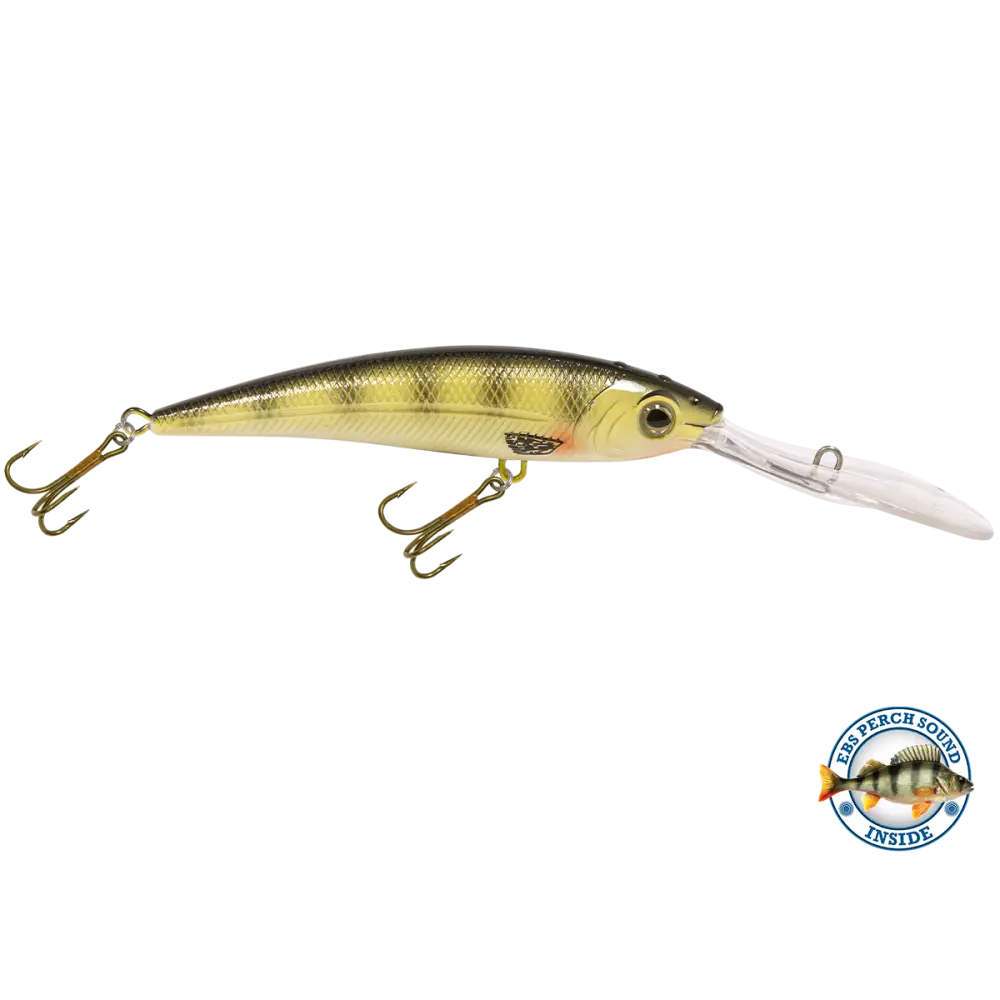 Interceptor Deep-Diving Crankbait for Musky & Pike – EBS Sound Technology | Color Sound: Blue Tiger / Minnow Candy Corn