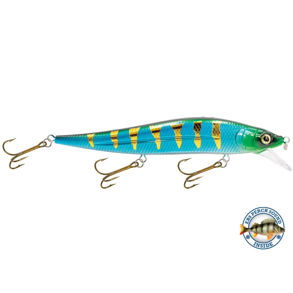 JerkMaster 10’’ Deep-Diving Jerkbait – EBS Sound Technology | Color & Sound: Blue Shiner / Perch Chaos / Cisco Fire Ice