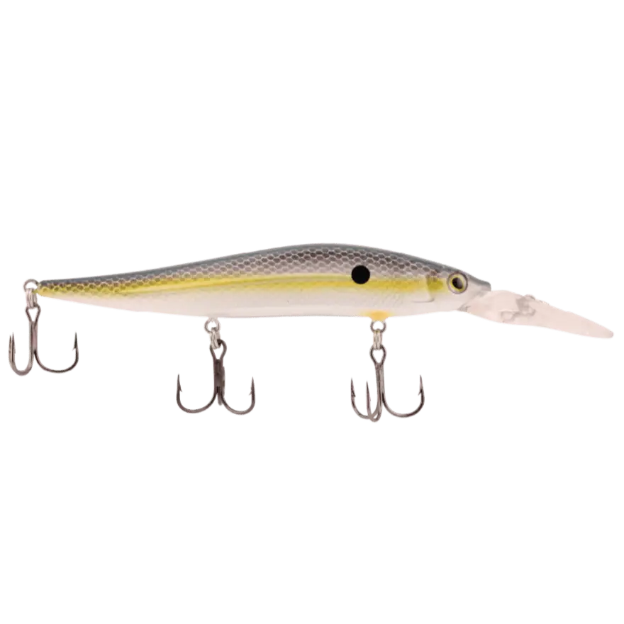 Jerkmaster 121 Deep Plus Slow-Sinking Jerkbait – EBS Sound Technology | color: Nashville Shad Gilly Smooth Cali Gold