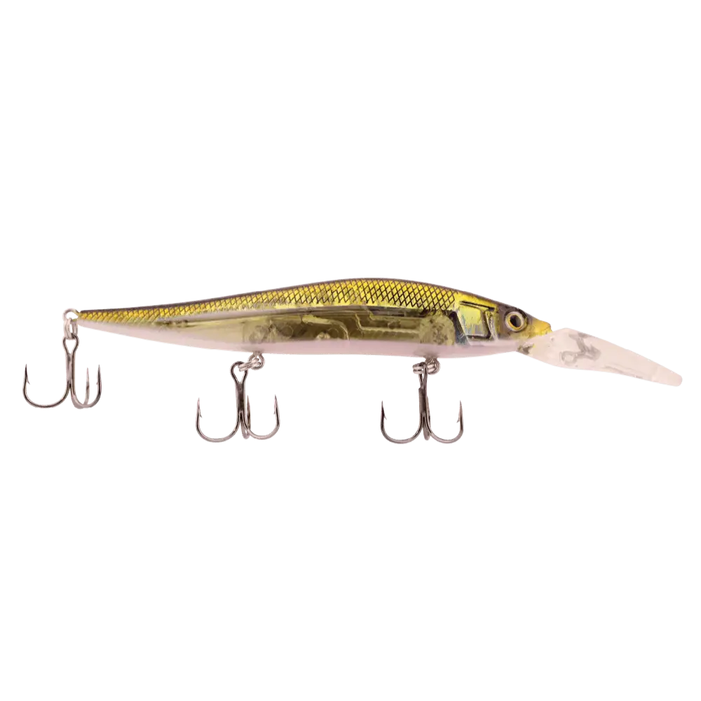 Jerkmaster 121 Deep Plus Slow-Sinking Jerkbait – EBS Sound Technology | color: Nashville Shad Gilly Smooth Cali Gold