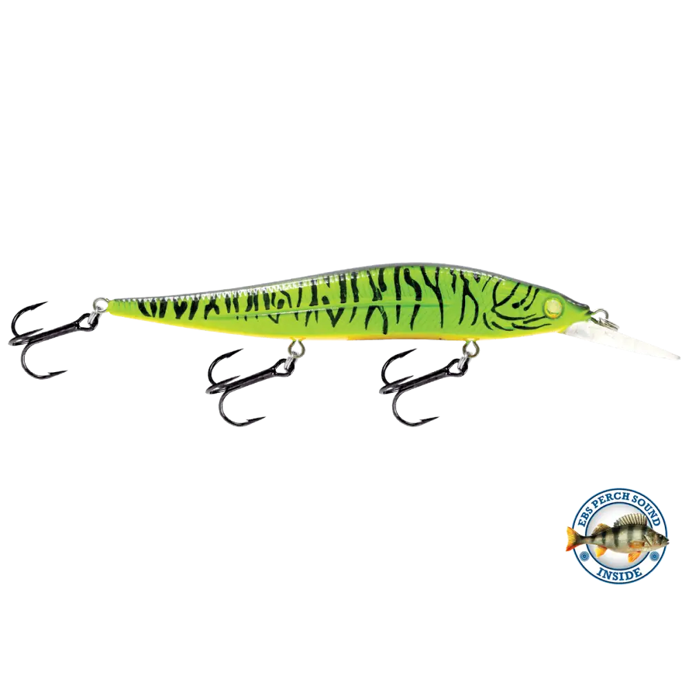 JerkMaster 121D “Cherry Picker” Deep-Diving Jerkbait – EBS Sound Technology | Color: Chrome XXX Shad Beauty Bluetreuse