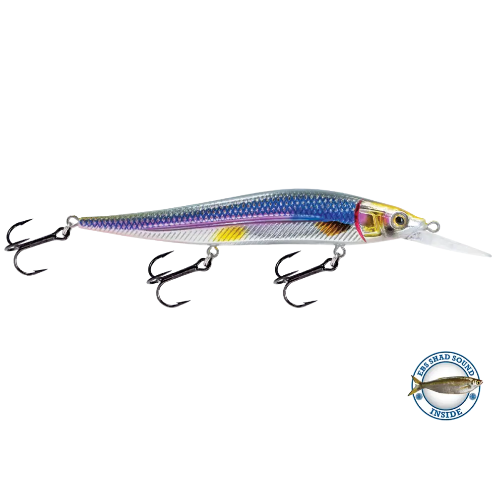 JerkMaster 121D “Cherry Picker” Deep-Diving Jerkbait – EBS Sound Technology | Color: Chrome XXX Shad Beauty Bluetreuse