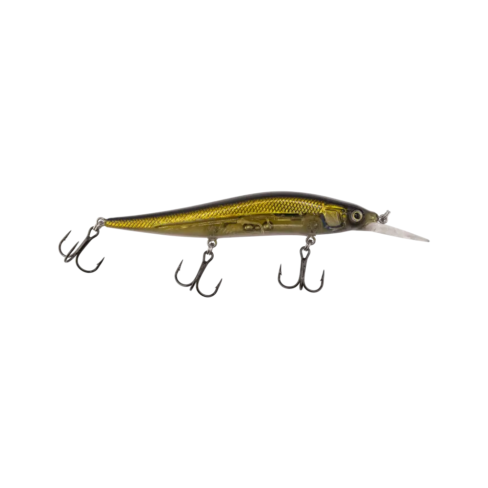JerkMaster 121D “Cherry Picker” Deep-Diving Jerkbait – EBS Sound Technology | Color: Chrome XXX Shad Beauty Bluetreuse