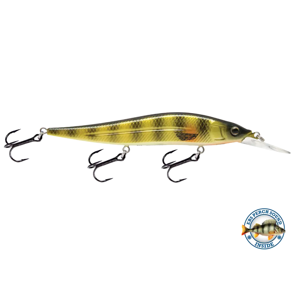 JerkMaster 121D “Cherry Picker” Deep-Diving Jerkbait – EBS Sound Technology | Color: Chrome XXX Shad Beauty Bluetreuse