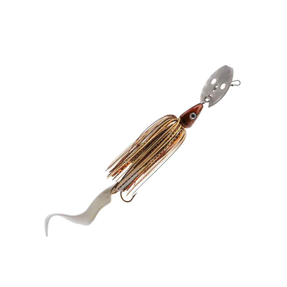 Kamakaze 8’’ Musky Chatterbait – King of Chatterbaits | EBS Sound + Octagonal Blade | Color: Black in Rock Sucker