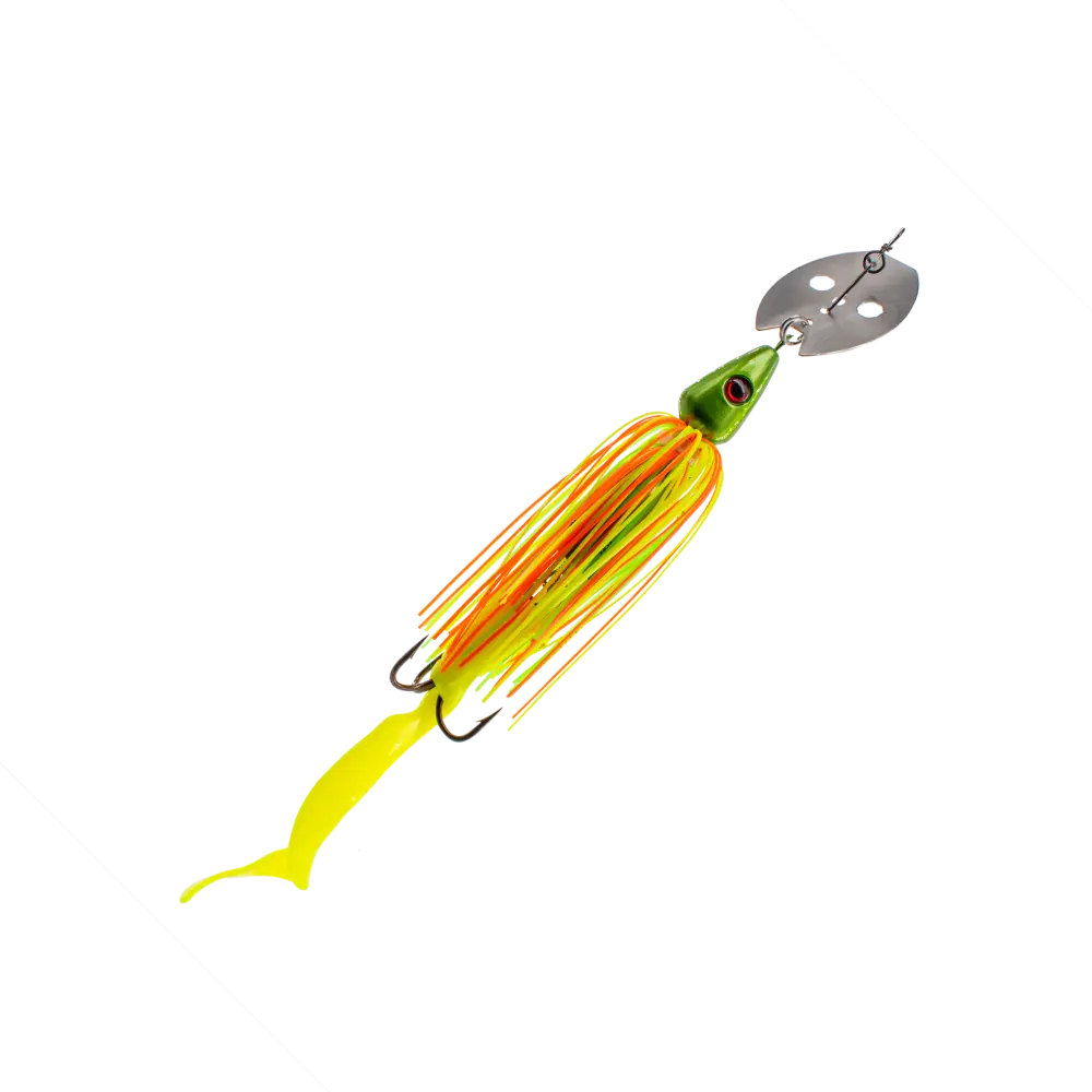 Kamakaze 8’’ Musky Chatterbait – King of Chatterbaits | EBS Sound + Octagonal Blade | Color: Black in Rock Sucker