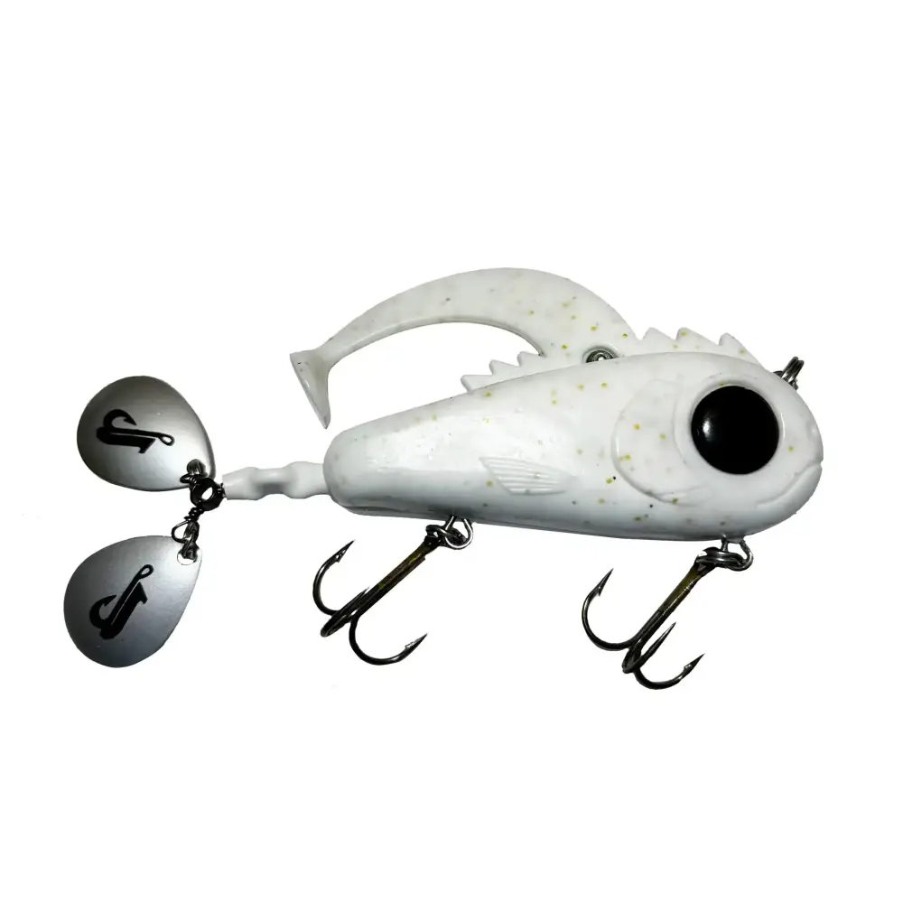 Livingston Lures Critter – EBS Swimbait for Pike Musky & Walleye | Color: Atomic Punk Speed Ball Ghost BB Perch Chart