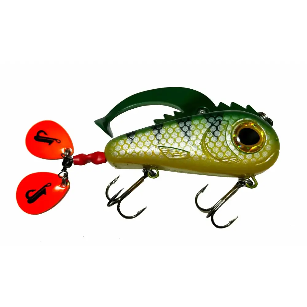 Livingston Lures Critter – EBS Swimbait for Pike Musky & Walleye | Color: Atomic Punk Speed Ball Ghost BB Perch Chart