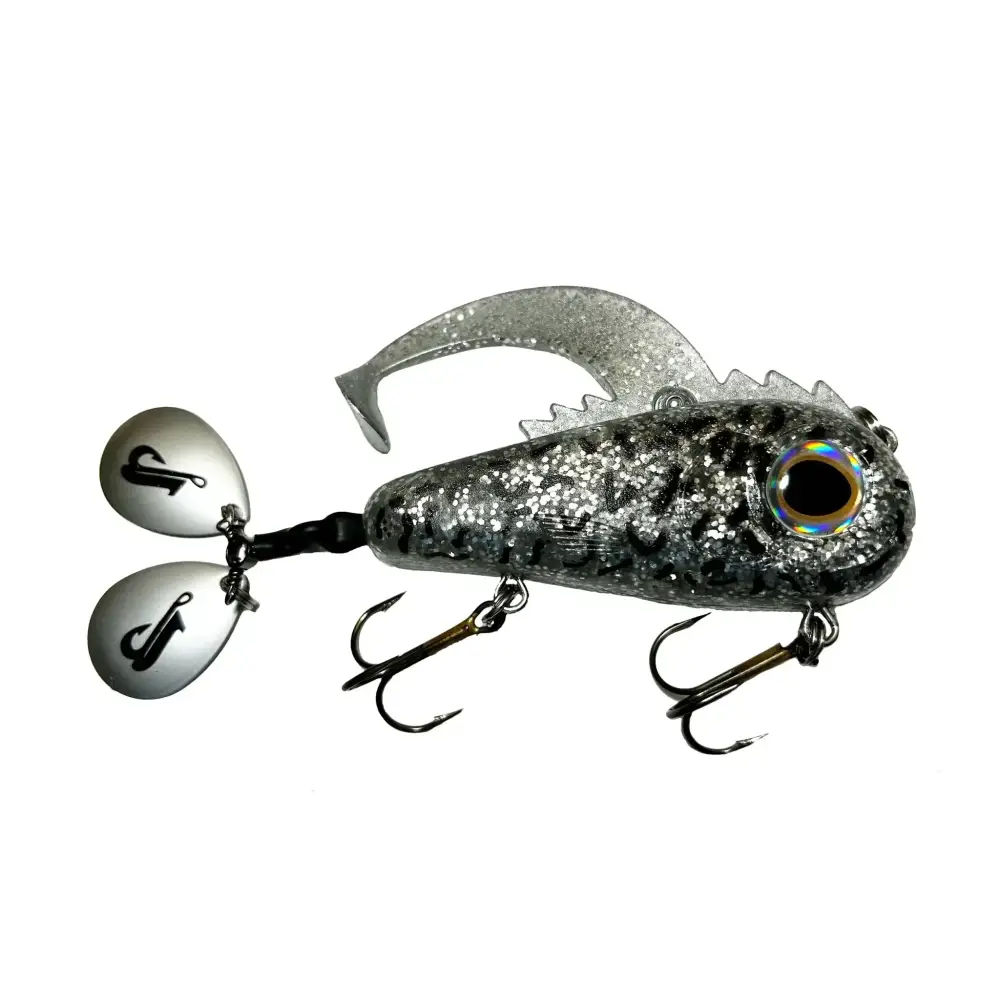 Livingston Lures Critter – EBS Swimbait for Pike Musky & Walleye | Color: Atomic Punk Speed Ball Ghost BB Perch Chart