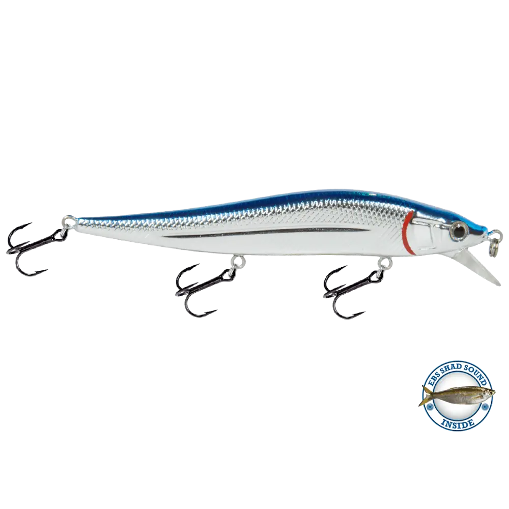 Livingston Lures JerkMaster 121C – EBS Slow-Sink Jerkbait for Bass | Color: Beauty Shad Chartreuse Blue Back Chrome