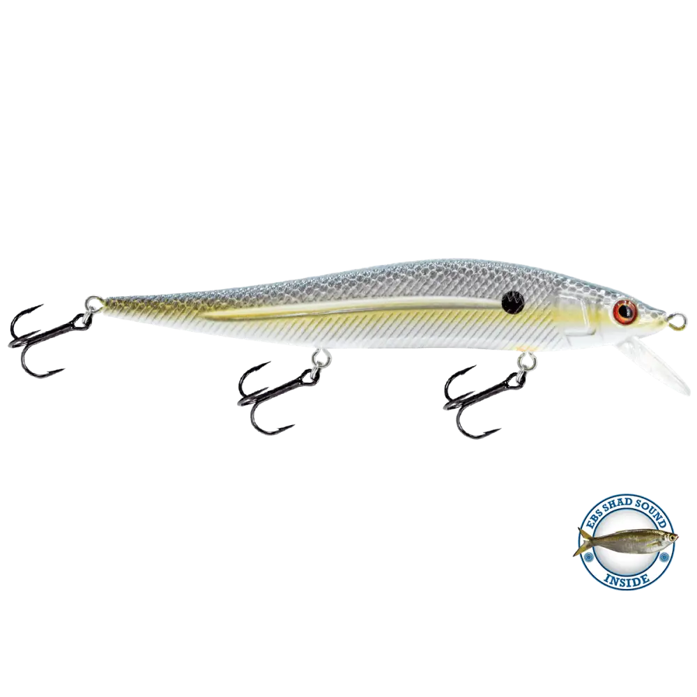 Livingston Lures JerkMaster 121C – EBS Slow-Sink Jerkbait for Bass | Color: Beauty Shad Chartreuse Blue Back Chrome